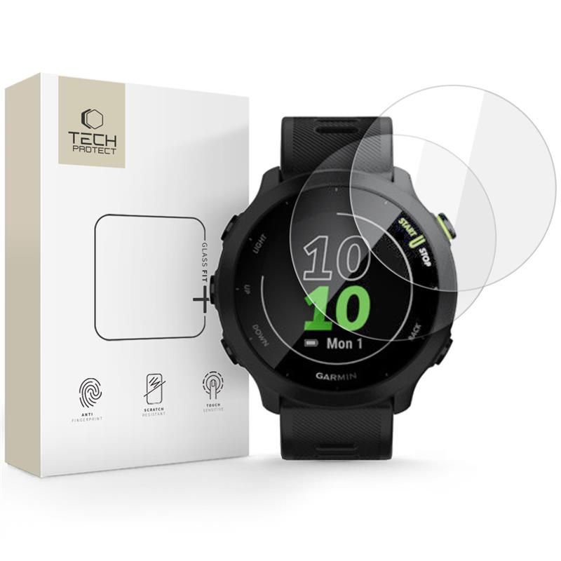 Tech-Protect Glass Fit+ Διαφανές Σκληρυμένο Γυαλί για Garmin Forerunner 55 (2 τεμ.), Διαφανές