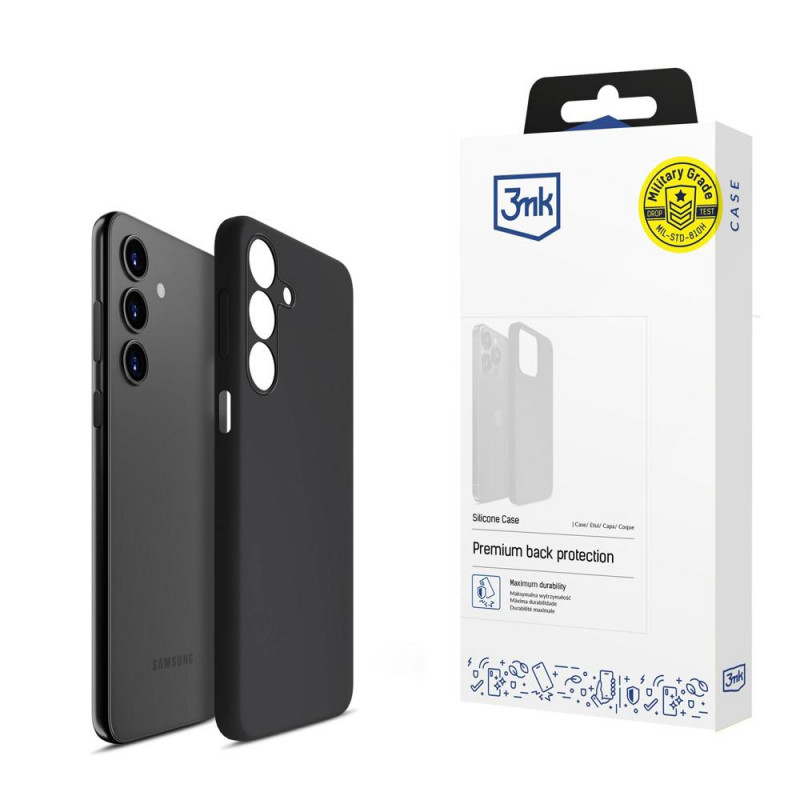Θήκη σιλικόνης 3MK για Samsung Galaxy A15 5G, μαύρη