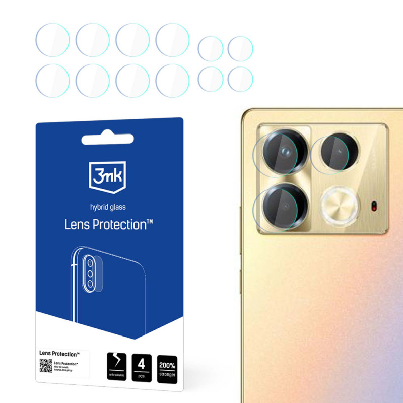 3MK Lens Protection προστατευτικό φακού κάμερας υβριδικό γυαλί για Infinix Note 40 (4 τεμ.), διαφανές