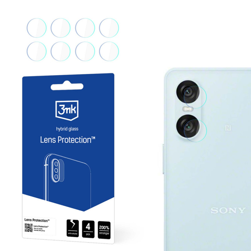 3MK Lens Protection 3MK6068 προστατευτικό φακού κάμερας από υβριδικό γυαλί για Sony Xperia 10 VI (4 τεμ.)