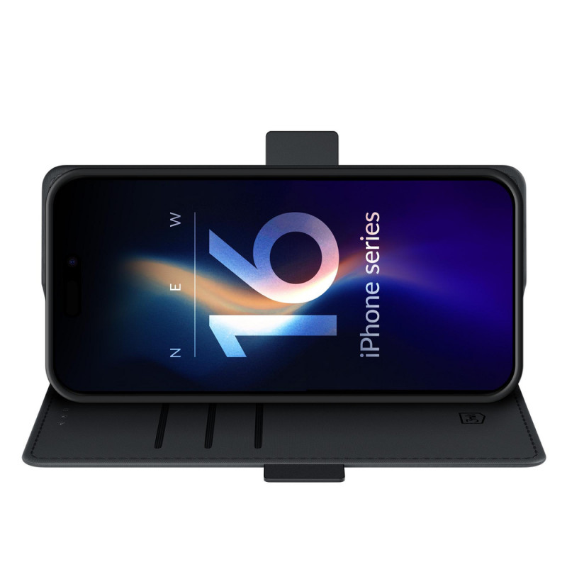 Θήκη πορτοφόλι 3MK για Apple iPhone 16 Pro Max, μαύρη