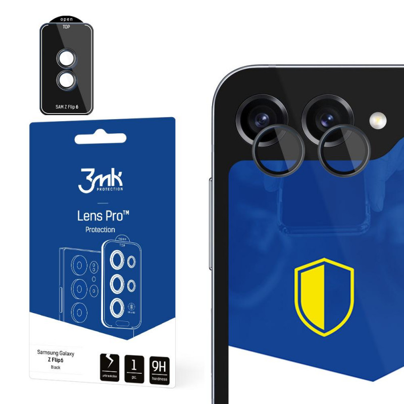 3MK Lens Protection Pro Προστατευτικό Φακού Κάμερας από Σκληρυμένο Γυαλί για Samsung Galaxy Z Flip 6, Μαύρο