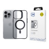 Θήκη 3mk Satin Armor MagCase με MagSafe για Apple iPhone 16 Pro, Διάφανη με Μαύρο Πλαίσιο