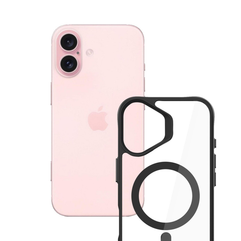 Θήκη 3mk Satin Armor MagCase με MagSafe για Apple iPhone 16 (W-3SAMaCa-AiP16-0), Διάφανη με Μαύρο Πλαίσιο