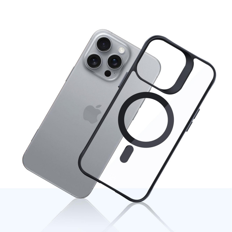 Θήκη 3mk Satin Armor MagCase με MagSafe για Apple iPhone 16 Pro Max (W-3SAMaCa-AiP16PM-0), Διάφανη με Μαύρο Πλαίσιο