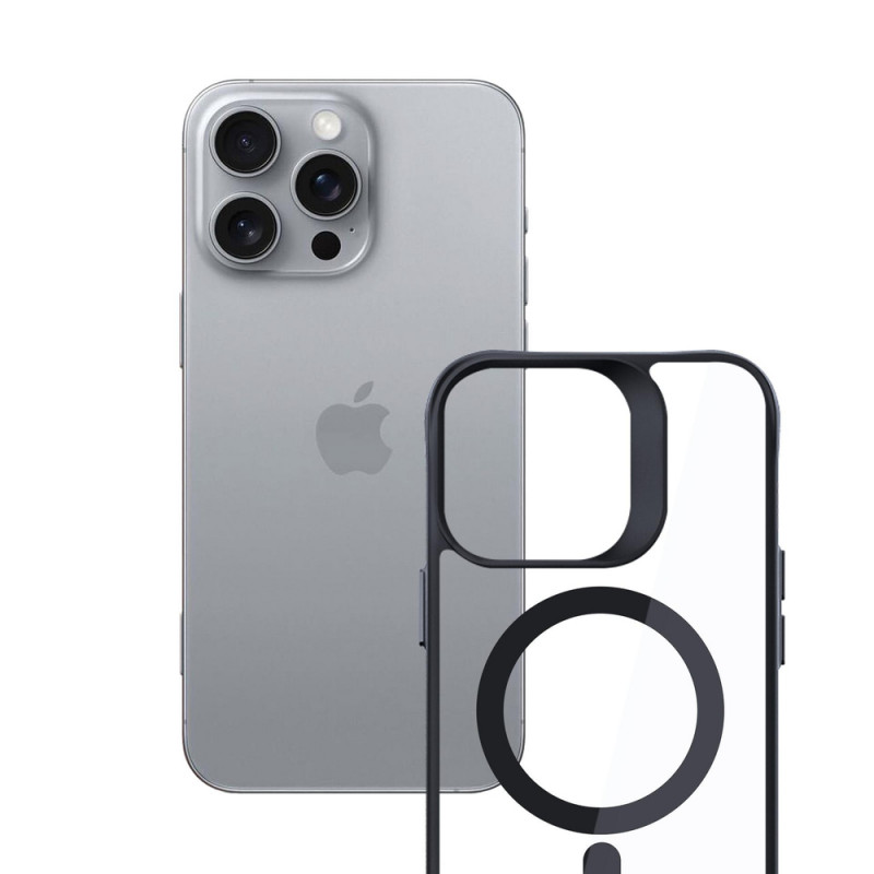 Θήκη 3mk Satin Armor MagCase με MagSafe για Apple iPhone 16 Pro Max (W-3SAMaCa-AiP16PM-0), Διάφανη με Μαύρο Πλαίσιο