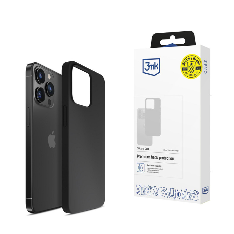 Θήκη σιλικόνης 3mk για Apple iPhone 16 Pro, μαύρη