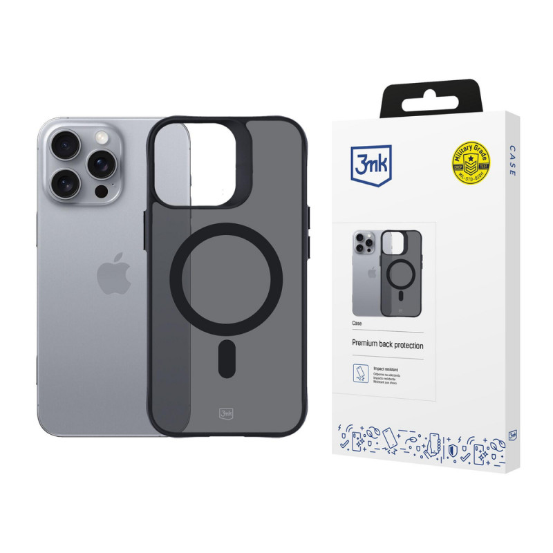 Θήκη 3mk Smoke MagCase με MagSafe για Apple iPhone 16 Pro Max (W-3SmoMaCa-AiP16PM-0), Ημιδιαφανής