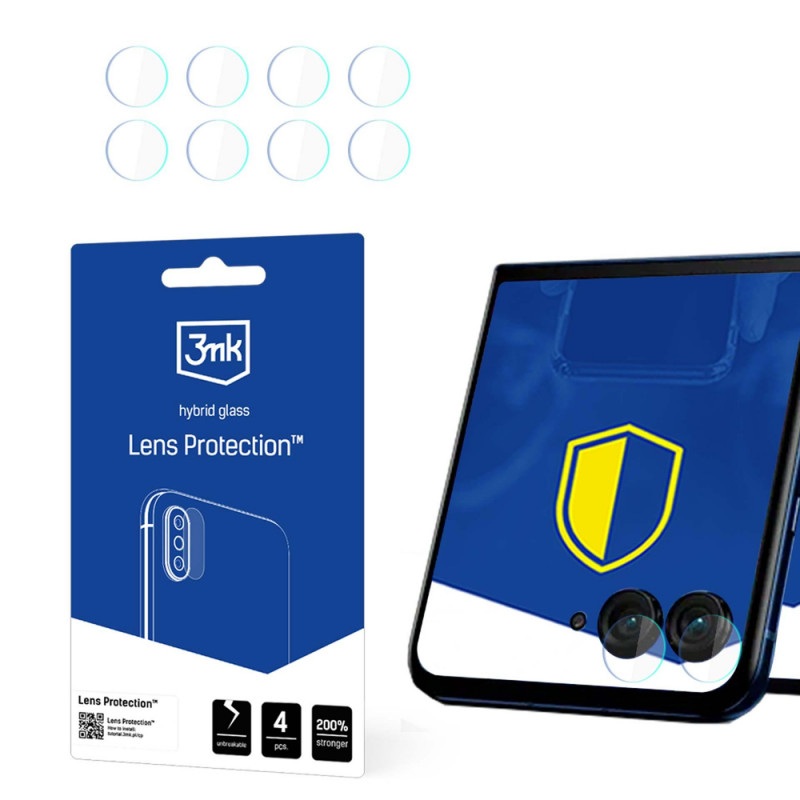 3mk Lens Protect Hybrid Glass Προστατευτικό Φακού Κάμερας για Motorola Razr 50 (Μπροστινή), 4 τεμ.