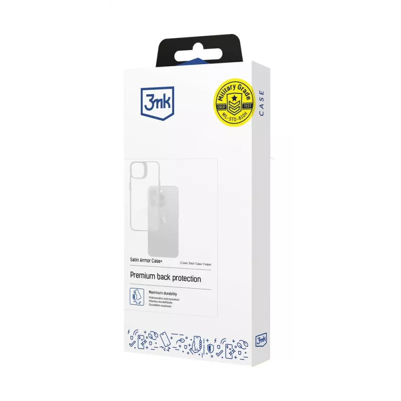 Θήκη 3MK Satin Armor Case+ W-3SArCaP-SaGa106-0 για Samsung Galaxy A35 5G, διαφανής με μαύρο πλαίσιο