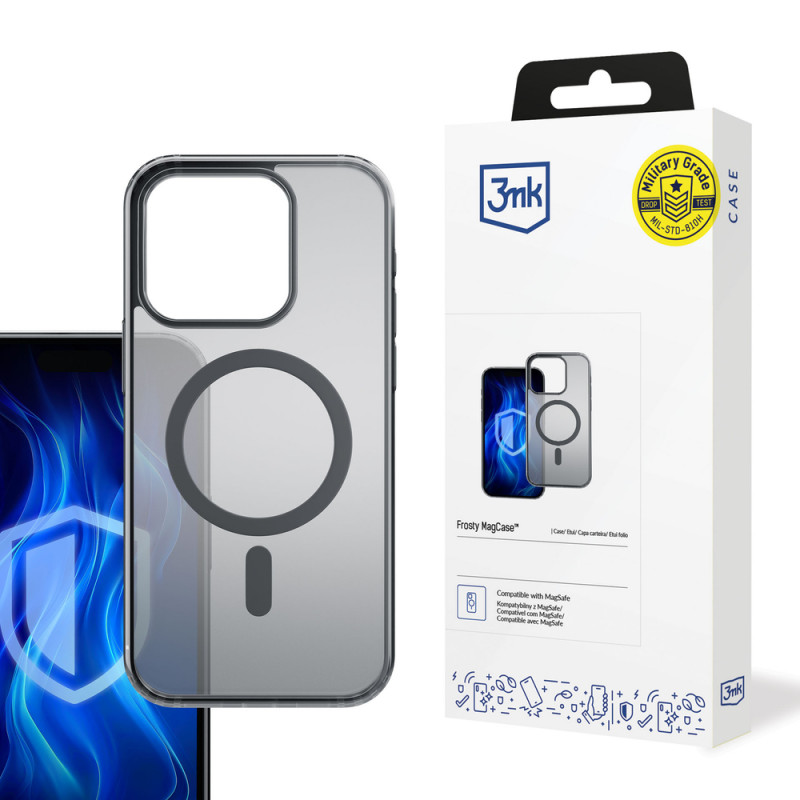 Θήκη 3MK Frosty MagCase για Apple iPhone 16 Pro Max, μαύρη