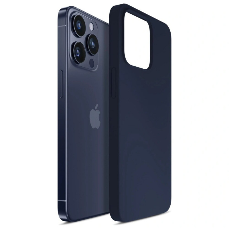 Θήκη σιλικόνης 3MK για Apple iPhone 16 Pro Max, μπλε ναυτικό