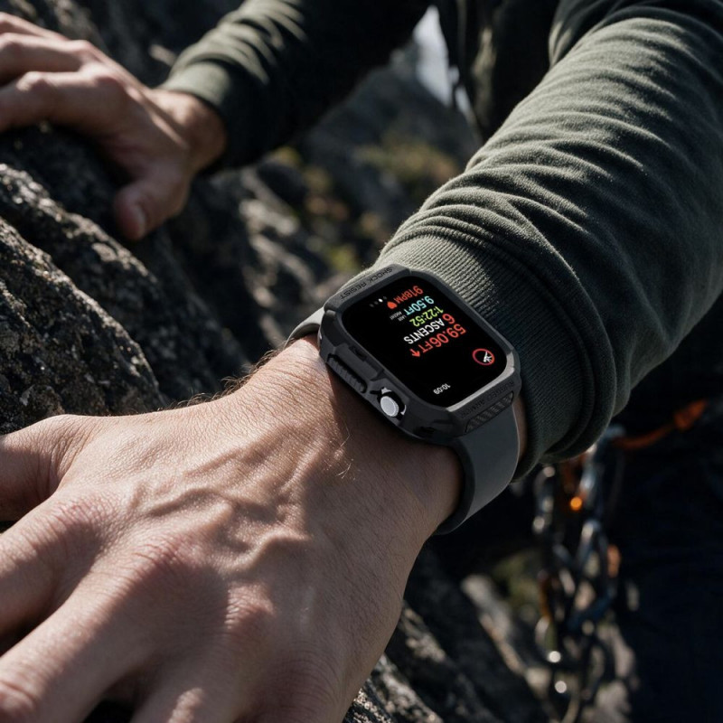 Θήκη Spigen Rugged Armor ACS11886 για Apple Watch 12 46 mm, μαύρο ματ