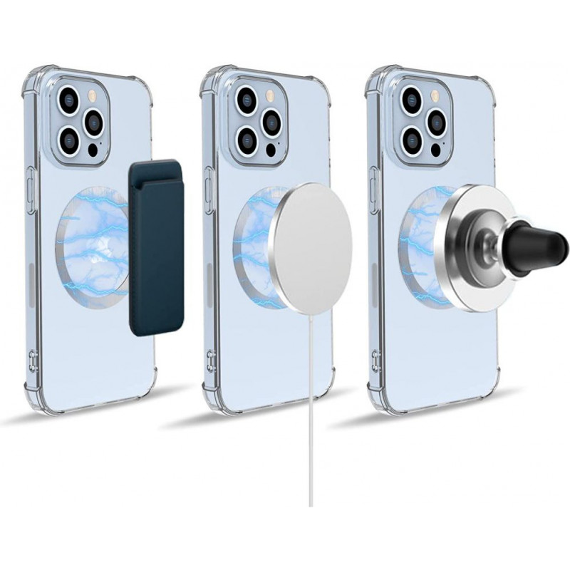 Tech-Protect MagMat MagSafe καθολικός μαγνητικός δακτύλιος, μαύρο & ασημί (2 τεμ.)