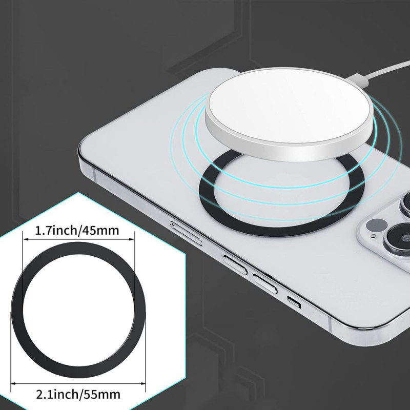 Tech-Protect MagMat MagSafe καθολικός μαγνητικός δακτύλιος, μαύρο & ασημί (2 τεμ.)