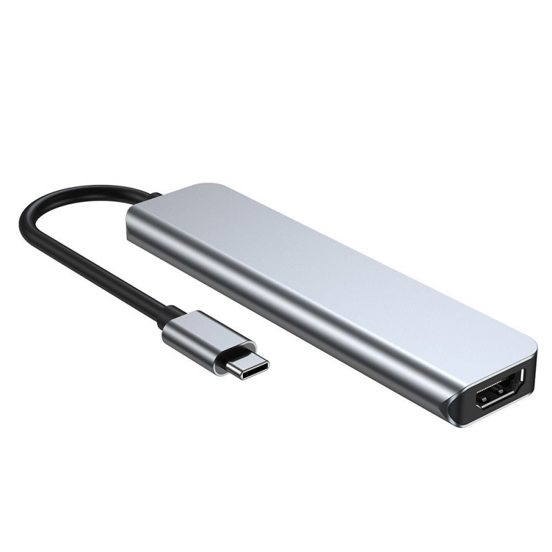 Tech-Protect V4 6-in-1 USB-C hub, γκρι