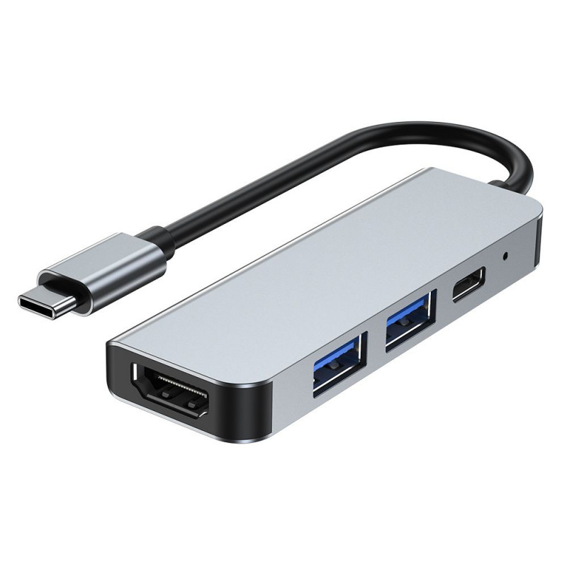 Tech-Protect V2 4-in-1 USB-C hub, γκρι