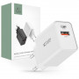 Επιτοίχιος φορτιστής 2 θυρών Tech-Protect NC30W PD 30W QC 3.0, λευκός