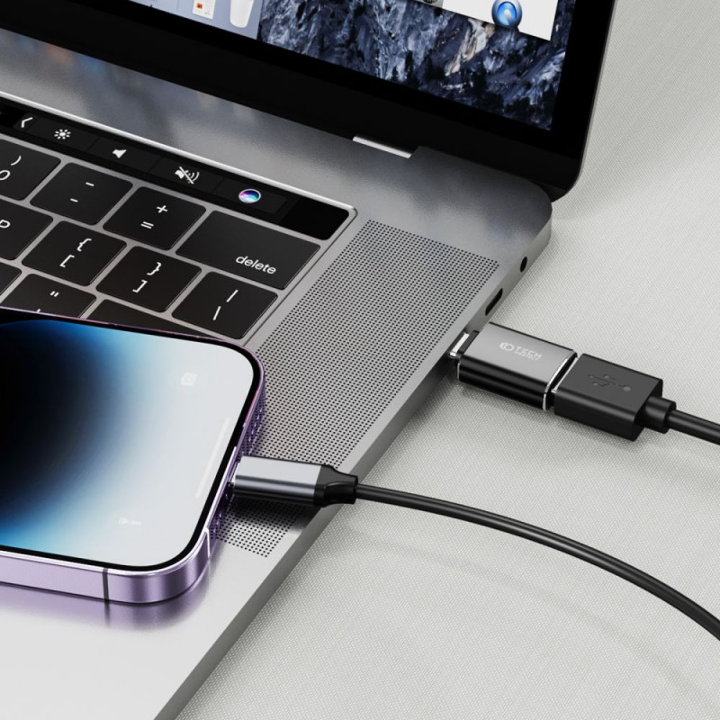 Tech-Protect UltraBoost προσαρμογέας OTG USB-C / USB-A, μαύρος
