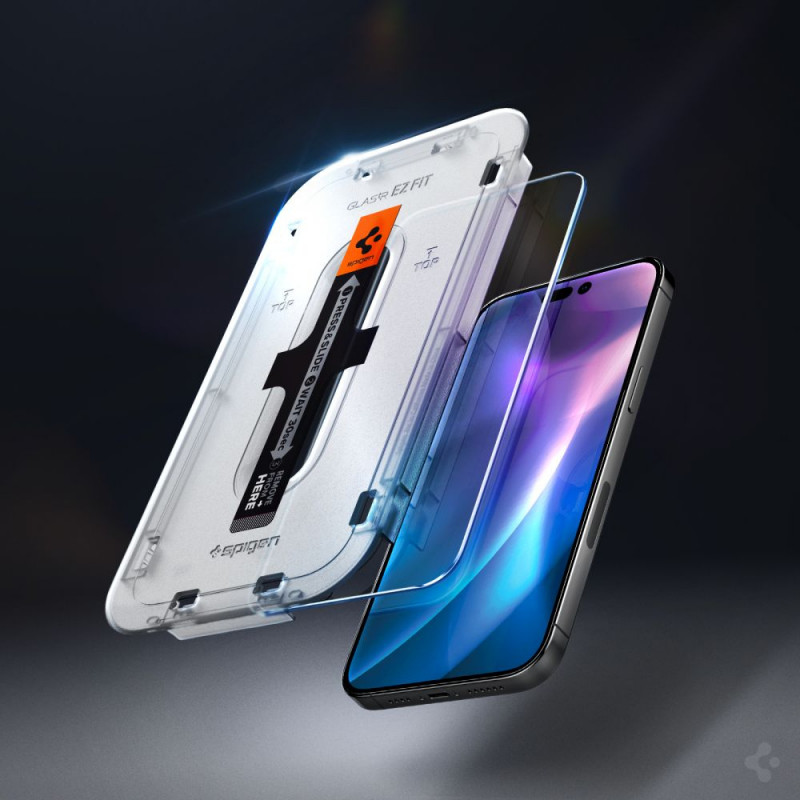 Spigen GLAS.tR EZ Fit Ενισχυμένο Γυαλί για Apple iPhone 14 Pro, Διαφανές (2 τεμ.)