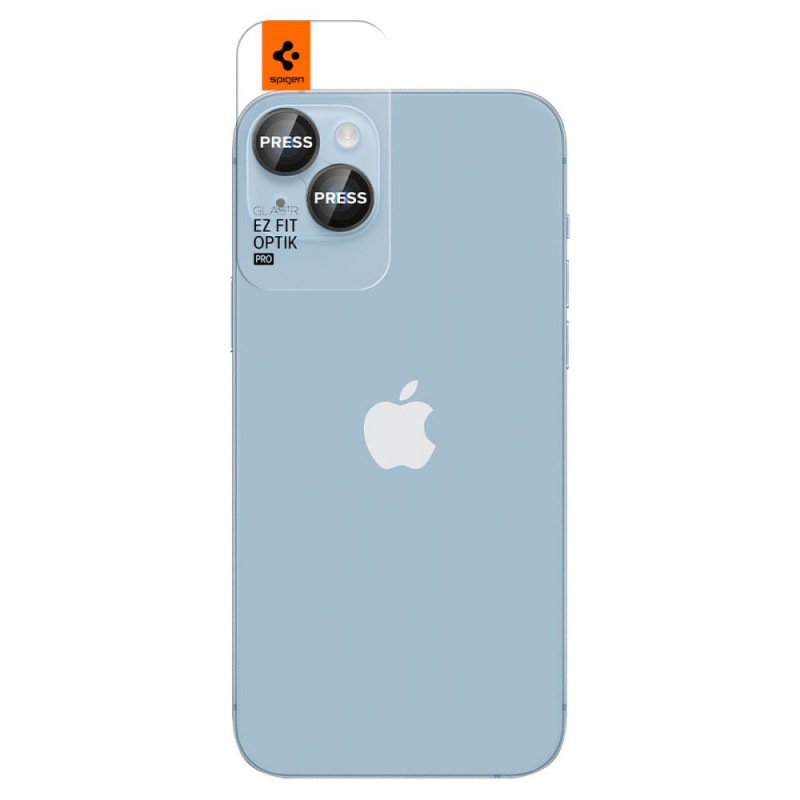 Spigen Optik.tR EZ Fit Προστατευτικό Φακού Κάμερας για Apple iPhone 14 / 14 Plus / 15 / 15 Plus, Μαύρο (2 τεμ.)