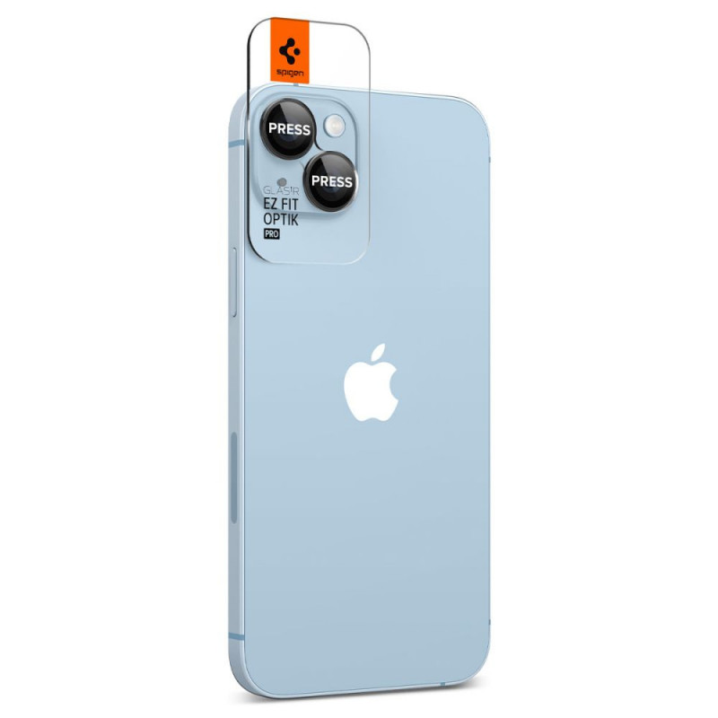 Spigen Optik.tR EZ Fit Προστατευτικό Φακού Κάμερας για Apple iPhone 14 / 14 Plus / 15 / 15 Plus, Μαύρο (2 τεμ.)