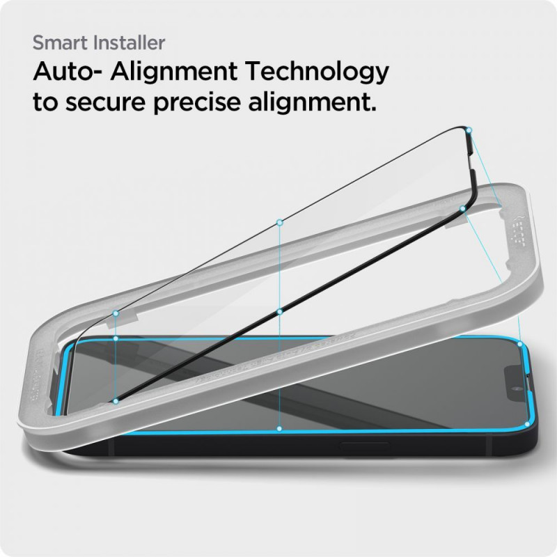 Spigen ALM Glass FC Ενισχυμένο Γυαλί για Apple iPhone 13 / 13 Pro / 14, Μαύρο