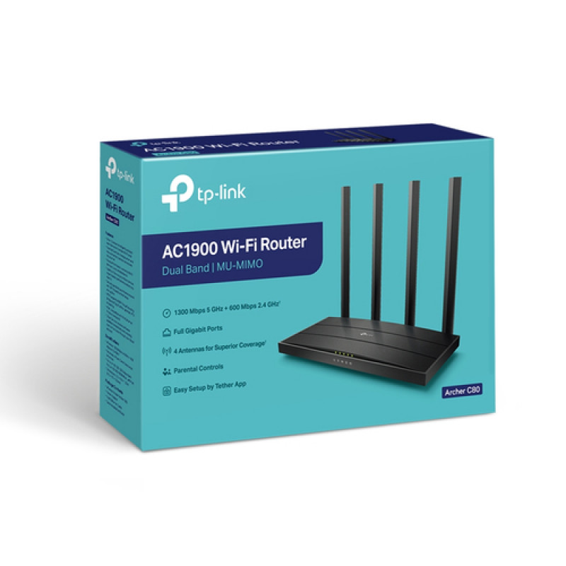 TP-Link Ασύρματος δρομολογητής Archer C80 AC1900 dual-band (V2.4)