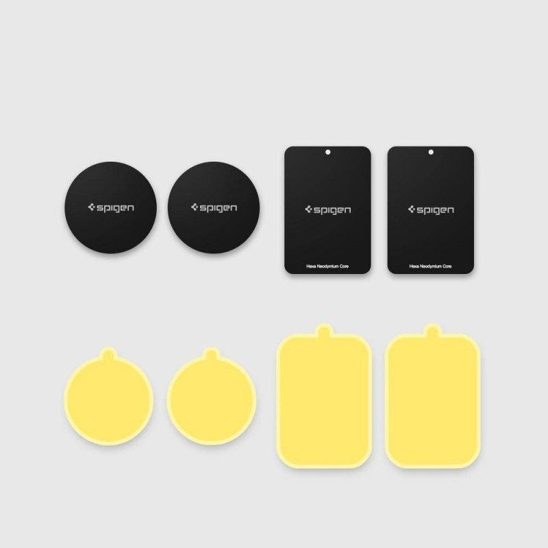 Spigen MP-4P μαγνητικές μεταλλικές πλάκες για βάσεις αυτοκινήτου 000EP20342, μαύρες (4 τεμ.)