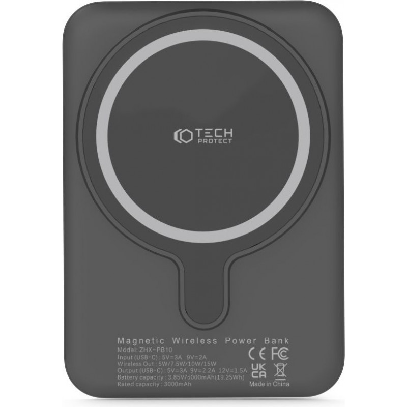 Tech-Protect PB10 LifeMag MagSafe φορητός φορτιστής 5000 mAh 15 W (THP1281BLK), μαύρος