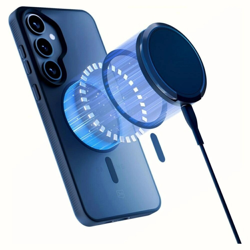 Θήκη 3MK Smoke MagCase για Samsung Galaxy S25, MagSafe, μαύρη, πολυανθρακικό