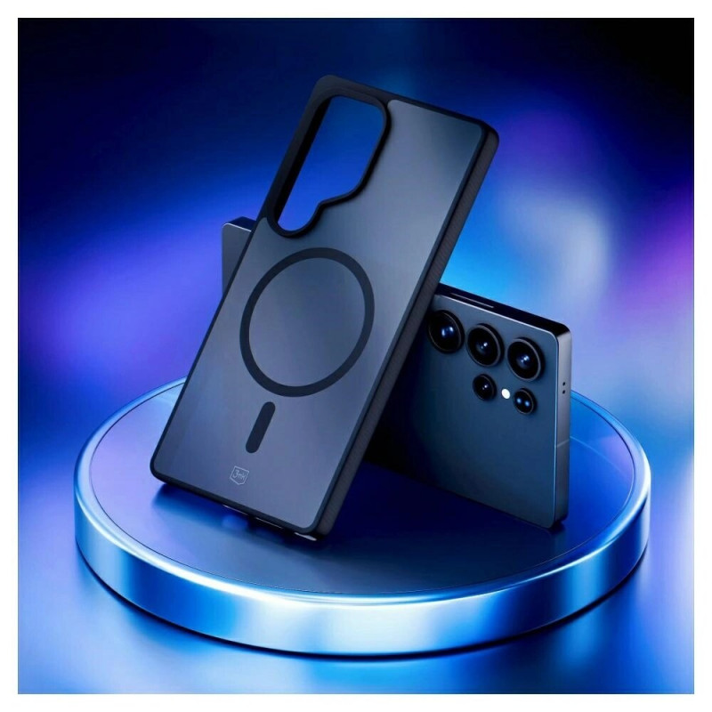 Θήκη 3MK Smoke MagCase για Samsung Galaxy S25 Ultra, MagSafe, μαύρη, πολυανθρακικό