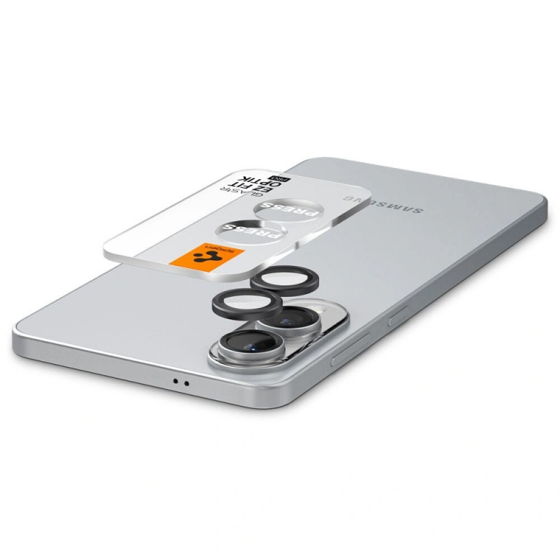 Spigen Optik Pro Glas.tR EZ Fit AGL09413 Προστατευτικό Κάμερας για Samsung Galaxy S25 Edge, Μαύρο (2 τεμ.)