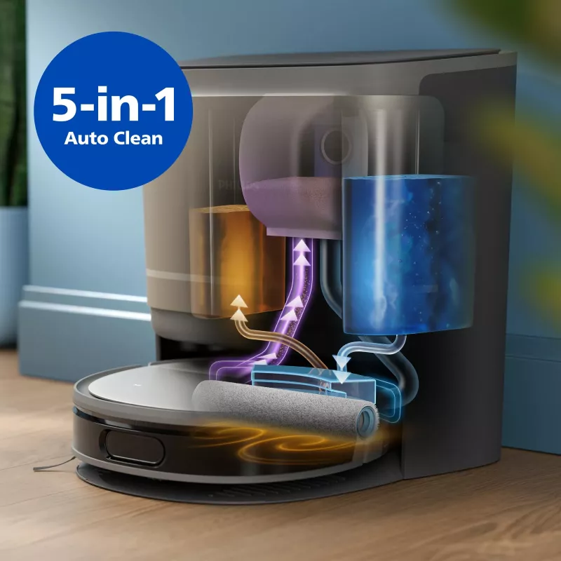 Philips HomeRun 9000 Series XU9100/10 Aqua ρομποτική σκούπα, μαύρη