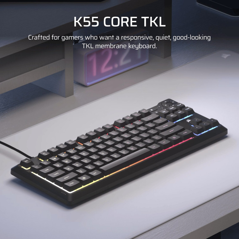 Πληκτρολόγιο gaming Corsair K55 CORE TKL RGB