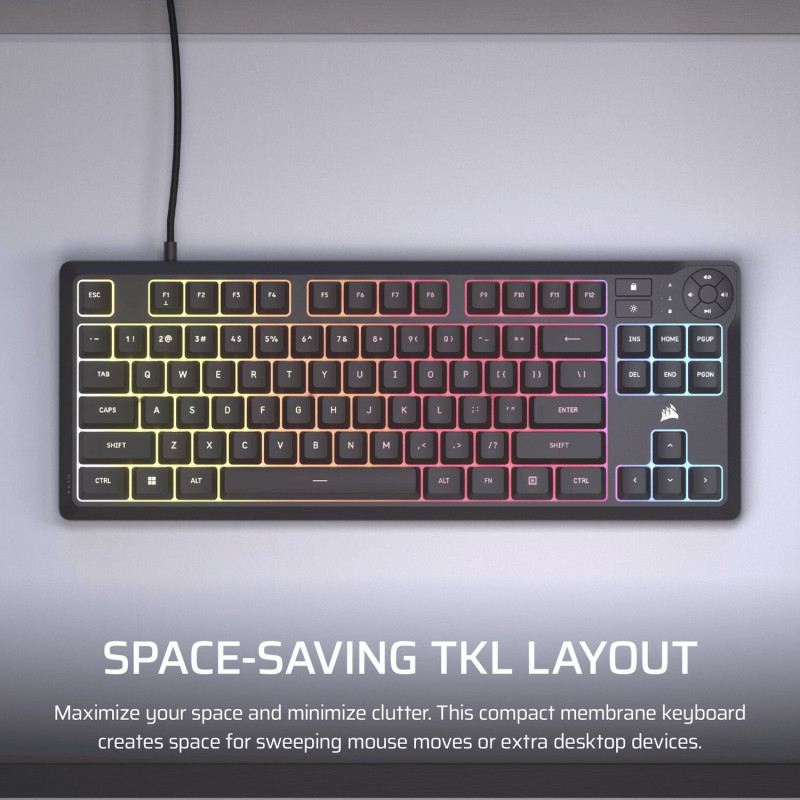 Πληκτρολόγιο gaming Corsair K55 CORE TKL RGB