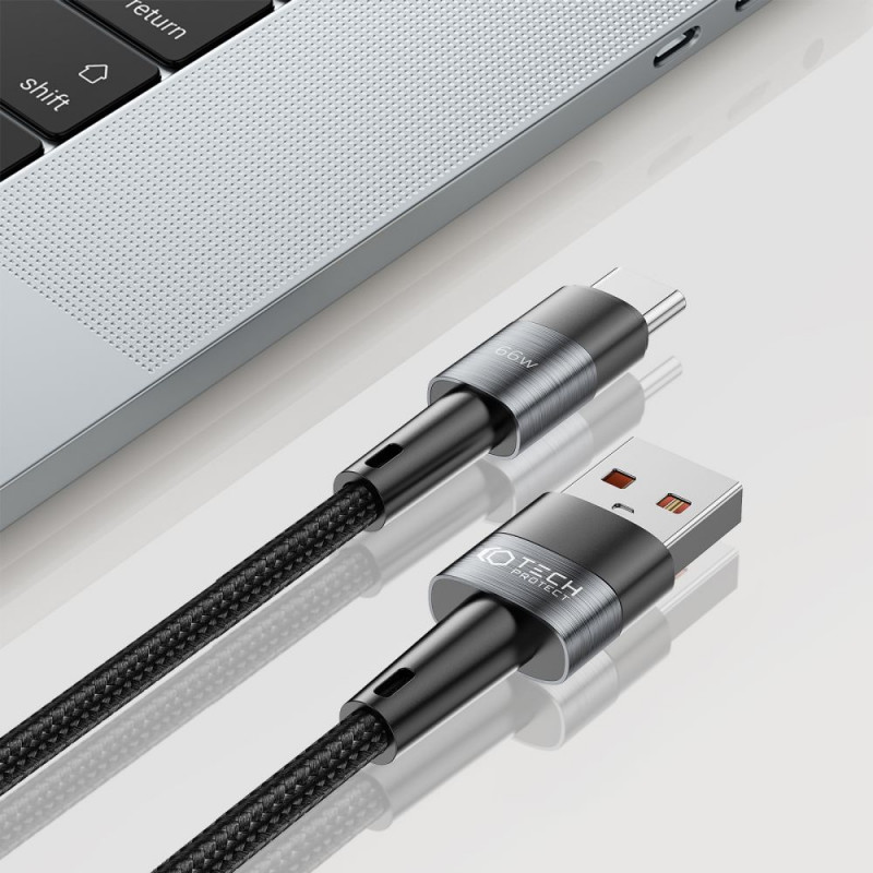 Καλώδιο Tech-Protect UltraBoost USB-A/USB-C 66W 6A 200 cm, Γκρι