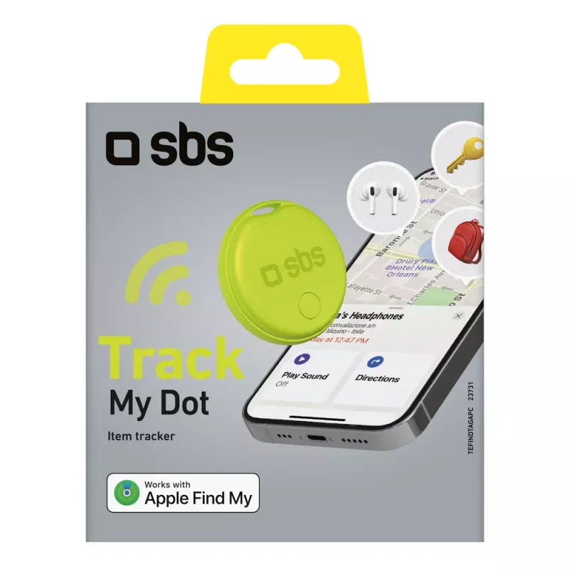 Εντοπιστής SBS Track My Circle συμβατός με Apple Find My, πράσινος