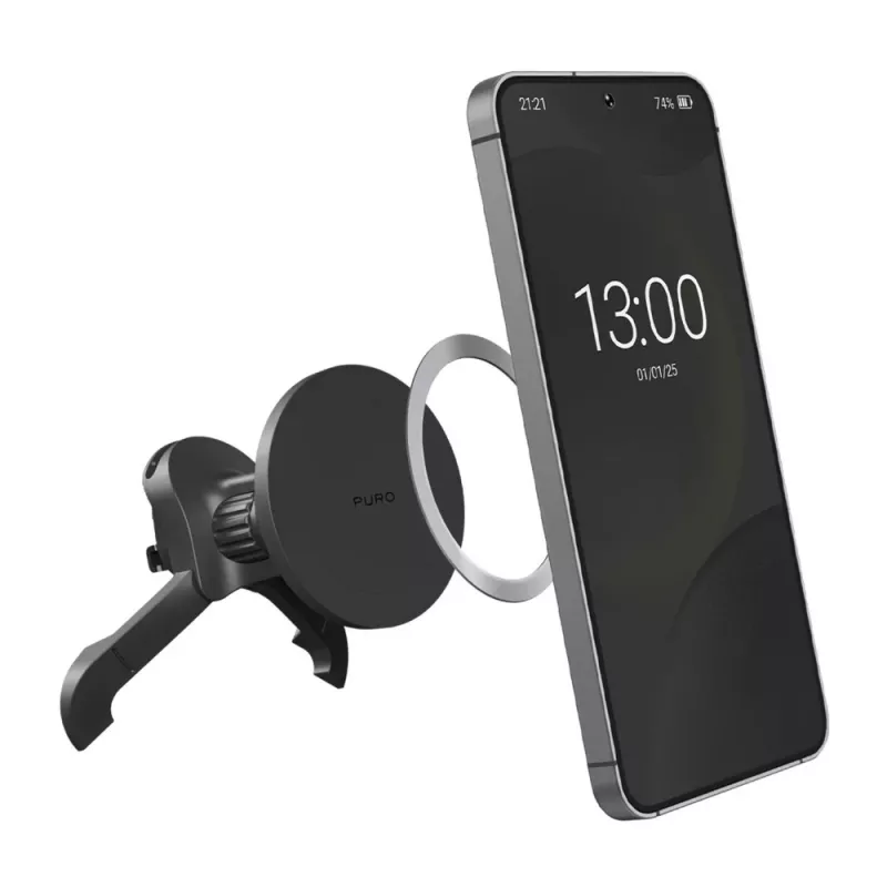 Ρυθμιζόμενη βάση αυτοκινήτου PURO, συμβατή με MagSafe, μαύρη