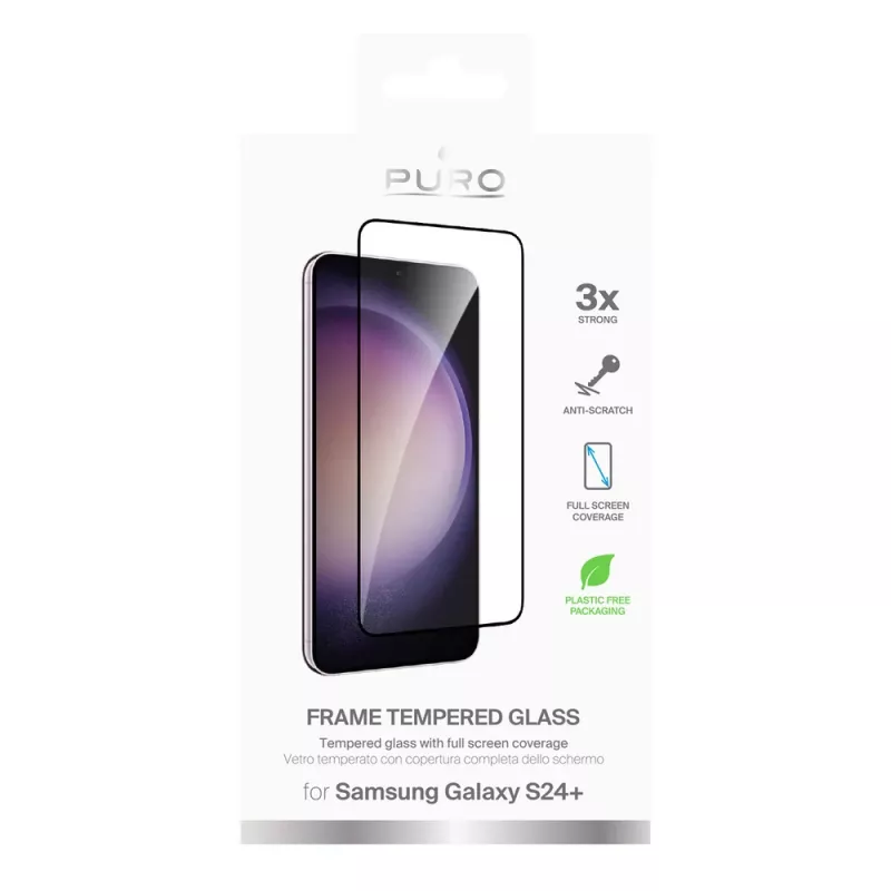 Ενισχυμένο γυαλί PURO Frame με μαύρο πλαίσιο για Samsung Galaxy S25+ / S24+