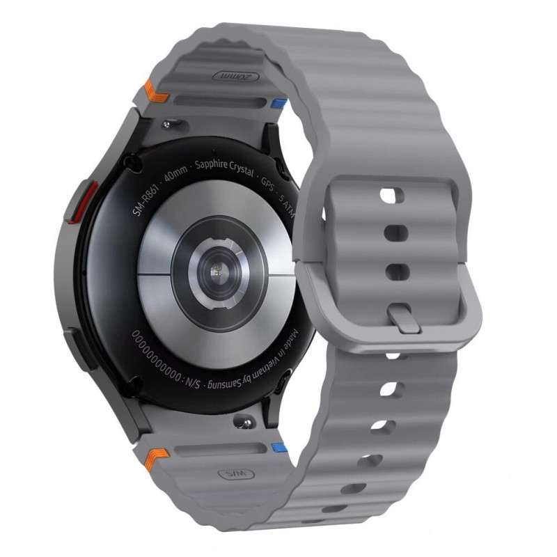 Tech-Protect Σιλικονούχο Λουράκι Sport για Samsung Galaxy Watch 4/5/5 Pro/6/7/FE, Γκρι Crayon