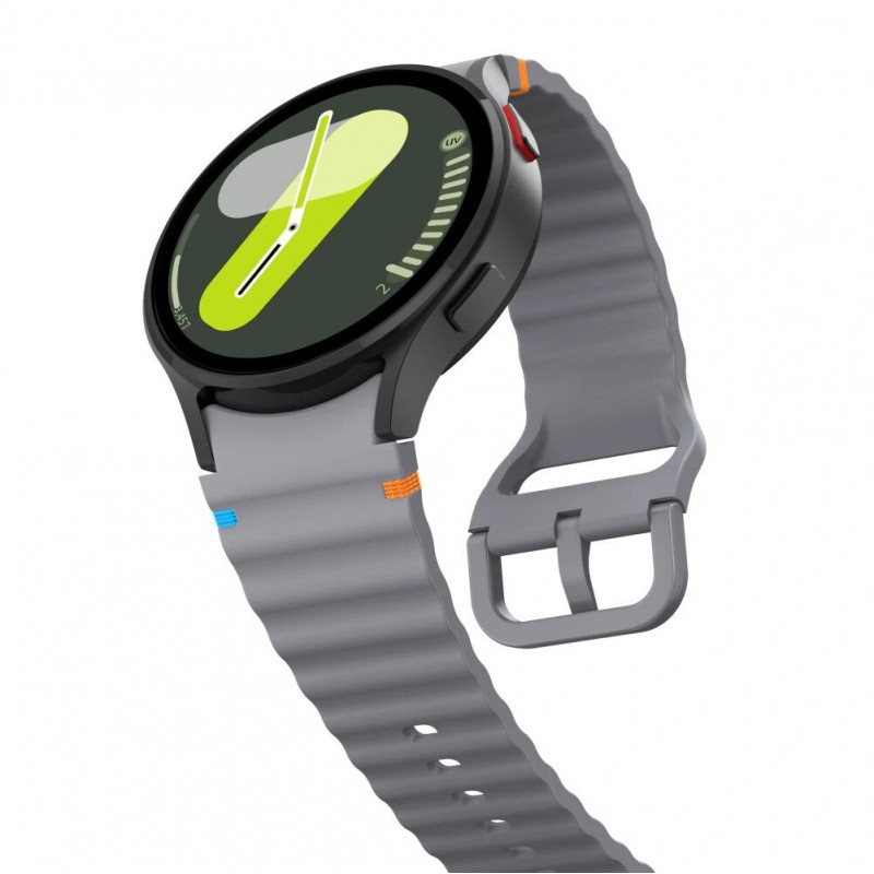 Tech-Protect Σιλικονούχο Λουράκι Sport για Samsung Galaxy Watch 4/5/5 Pro/6/7/FE, Γκρι Crayon