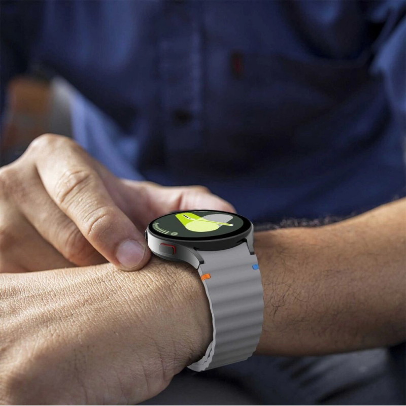 Tech-Protect Σιλικονούχο Λουράκι Sport για Samsung Galaxy Watch 4/5/5 Pro/6/7/FE, Γκρι Crayon