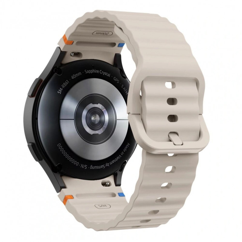 Tech-Protect Σιλικονούχο λουράκι Sport για Samsung Galaxy Watch 4/5/5 Pro/6/7/FE, Starlight