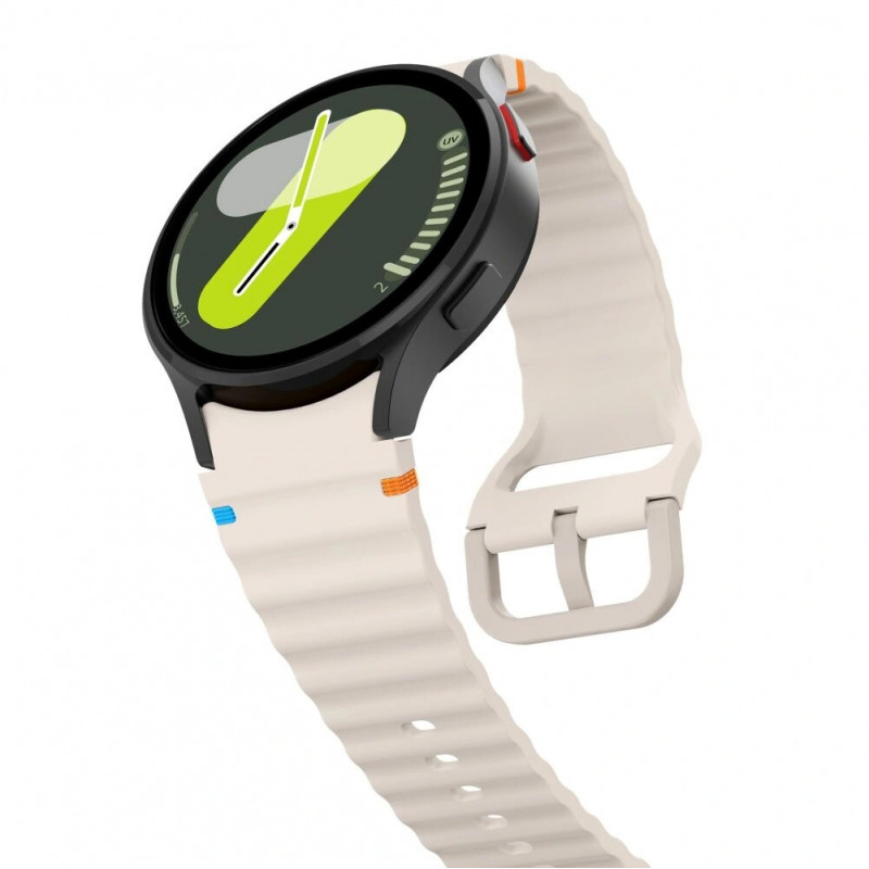 Tech-Protect Σιλικονούχο λουράκι Sport για Samsung Galaxy Watch 4/5/5 Pro/6/7/FE, Starlight