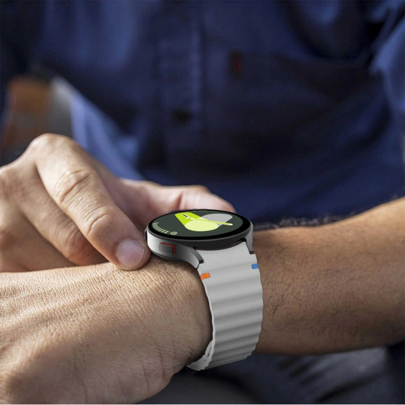 Tech-Protect Σιλικονούχο λουράκι Sport για Samsung Galaxy Watch 4/5/5 Pro/6/7/FE, Starlight