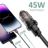 Tech-Protect CC45W φορτιστής αυτοκινήτου 2 θυρών, USB-C PD 45W, USB-A QC 3.0, μαύρος
