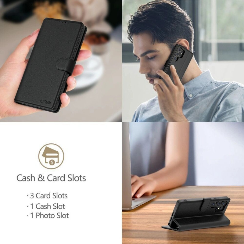 Θήκη πορτοφόλι Tech-Protect Wallet Case THP4351 για Motorola Moto G56 5G, μαύρη
