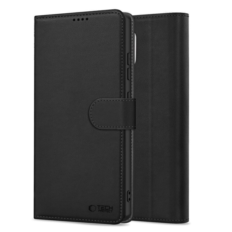 Θήκη πορτοφόλι Tech-Protect για Motorola Moto G86 5G / G86 Power 5G, μαύρη