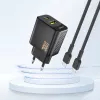 Dudao A27TEU PD 30W GaN επιτοίχιος φορτιστής, USB-A + USB-C, μαύρος